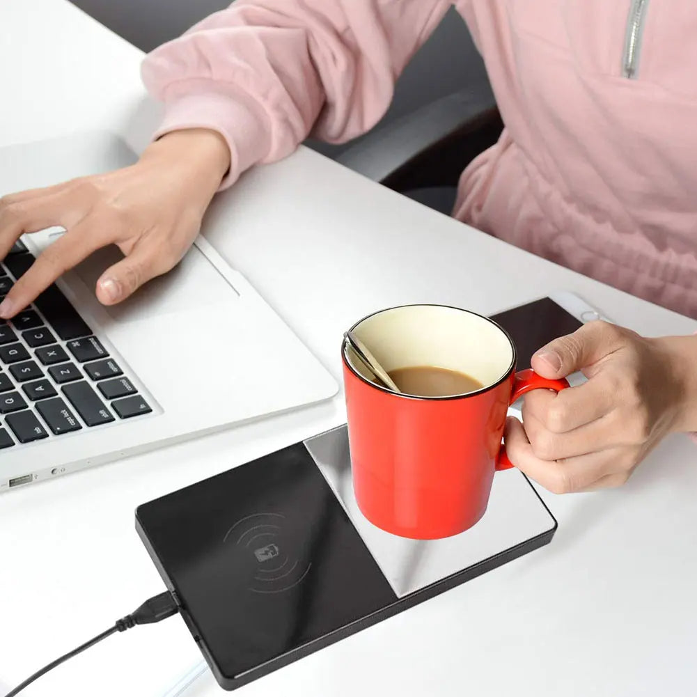 2-in-1 Mug Warmer & Wireless Charger – Stay Warm, Stay Powered